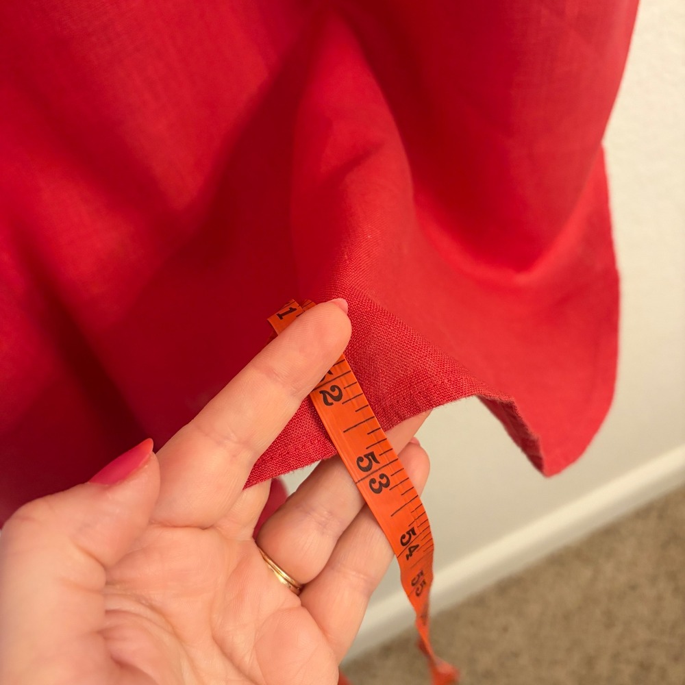 Frank & Eileen Megan Maxi Shirtdress OS Washed Linen Summer Red Button Americana - Picture 11 of 12